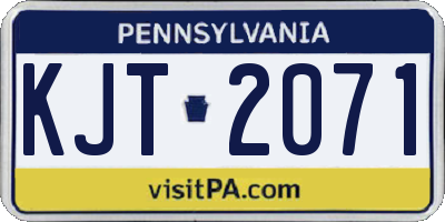 PA license plate KJT2071
