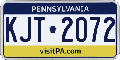 PA license plate KJT2072