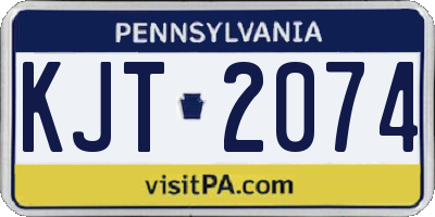 PA license plate KJT2074