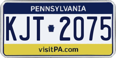 PA license plate KJT2075