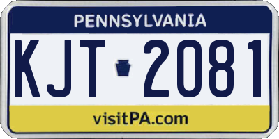 PA license plate KJT2081