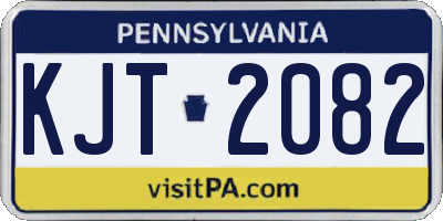 PA license plate KJT2082