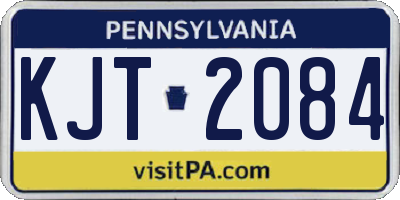 PA license plate KJT2084