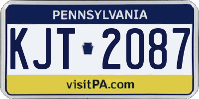 PA license plate KJT2087