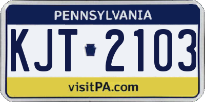 PA license plate KJT2103