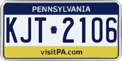 PA license plate KJT2106