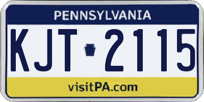 PA license plate KJT2115
