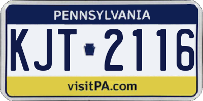 PA license plate KJT2116