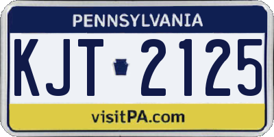 PA license plate KJT2125