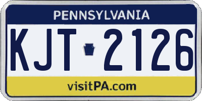 PA license plate KJT2126