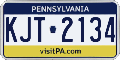 PA license plate KJT2134