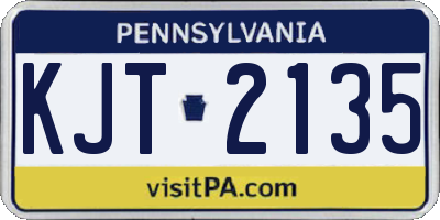 PA license plate KJT2135