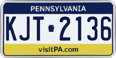 PA license plate KJT2136