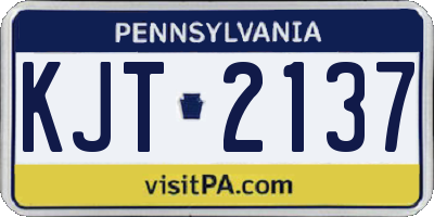 PA license plate KJT2137