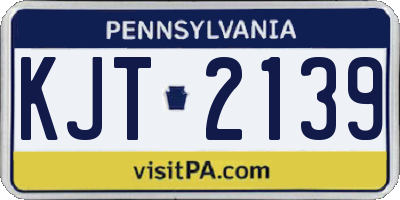 PA license plate KJT2139