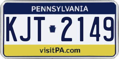PA license plate KJT2149