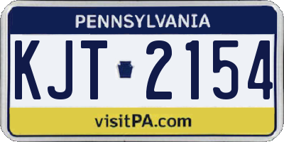 PA license plate KJT2154
