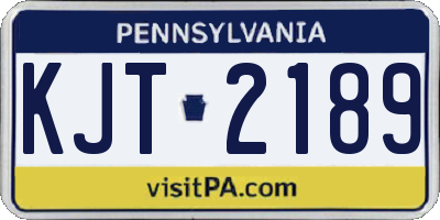 PA license plate KJT2189