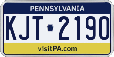 PA license plate KJT2190