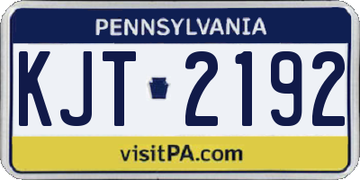 PA license plate KJT2192