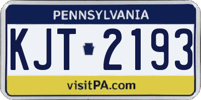 PA license plate KJT2193