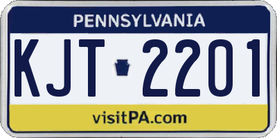 PA license plate KJT2201