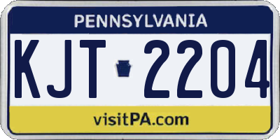 PA license plate KJT2204
