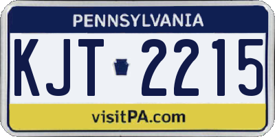 PA license plate KJT2215