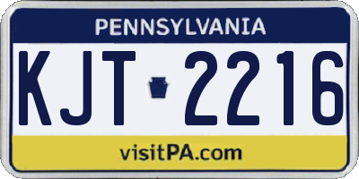 PA license plate KJT2216