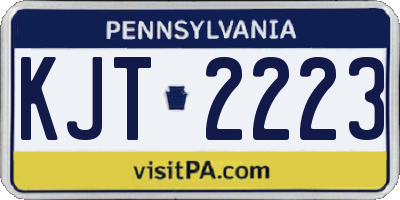 PA license plate KJT2223