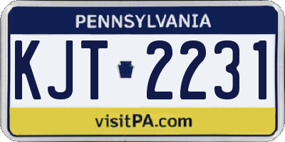 PA license plate KJT2231