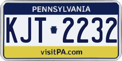 PA license plate KJT2232