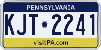 PA license plate KJT2241