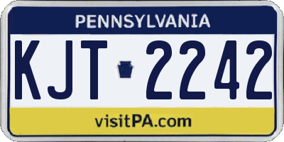 PA license plate KJT2242