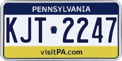 PA license plate KJT2247