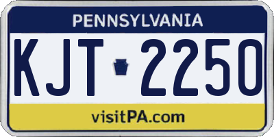 PA license plate KJT2250