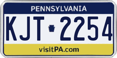 PA license plate KJT2254