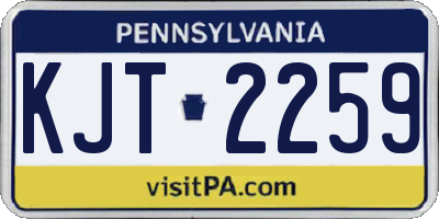 PA license plate KJT2259