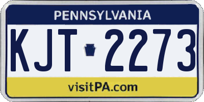 PA license plate KJT2273
