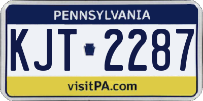 PA license plate KJT2287
