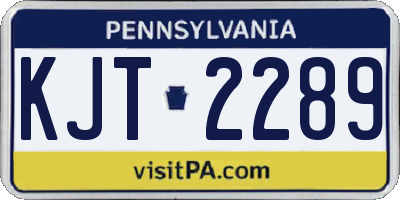PA license plate KJT2289