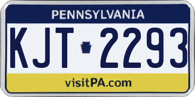PA license plate KJT2293