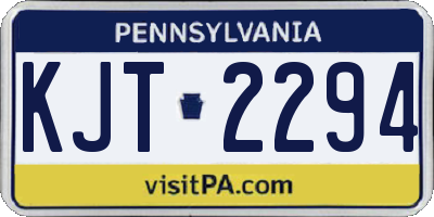 PA license plate KJT2294