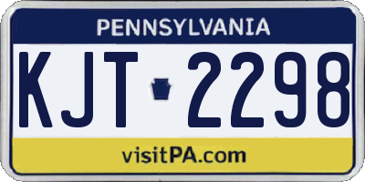 PA license plate KJT2298
