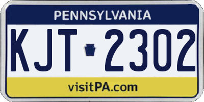 PA license plate KJT2302