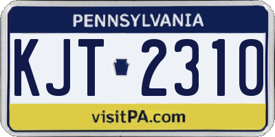 PA license plate KJT2310