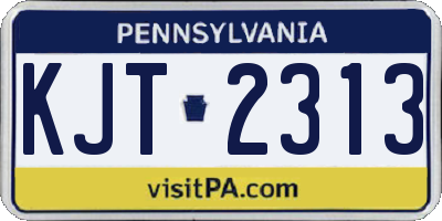 PA license plate KJT2313