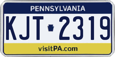 PA license plate KJT2319