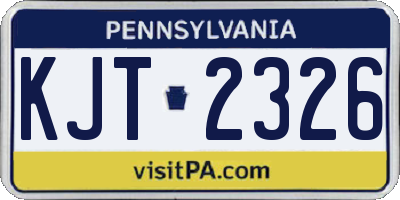 PA license plate KJT2326