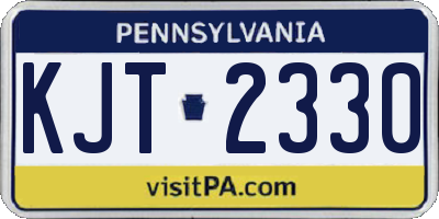 PA license plate KJT2330